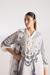 Stitched Embroidered Crepe Shirt + Dupatta